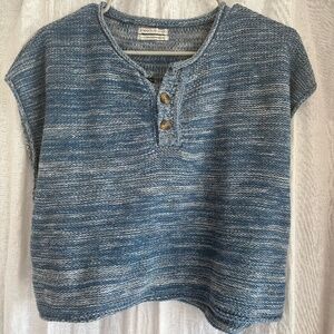 URBAN OUTFITTERS Blue/Gray Heathered Knit Vest/Shirt